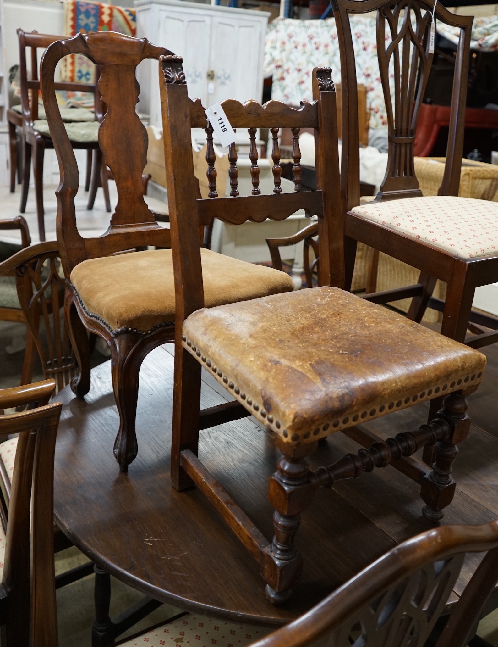 Two 18th century style beech and walnut child's chairs